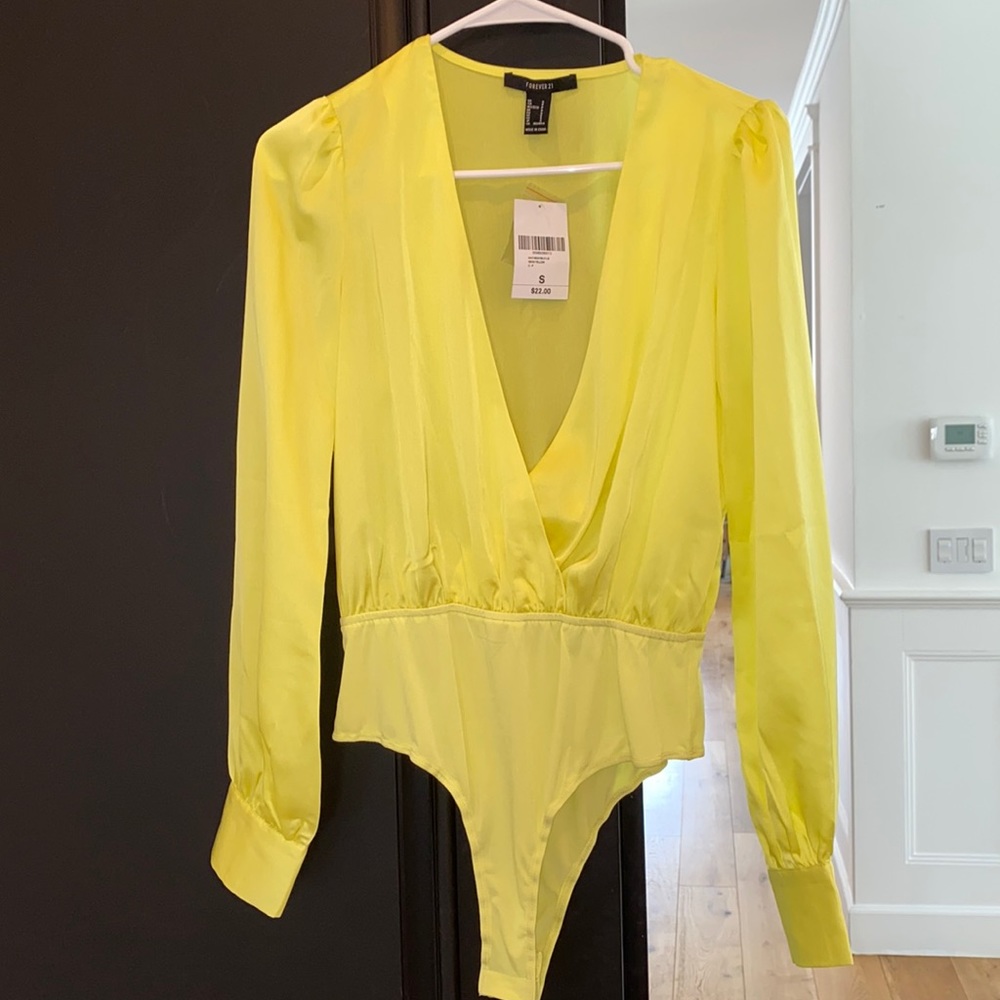 Neon yellow bodysuit